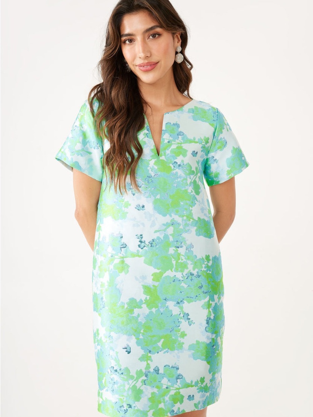Abbey Glass Lulu Light Blue & Green Floral Mini Dress NEW XXS